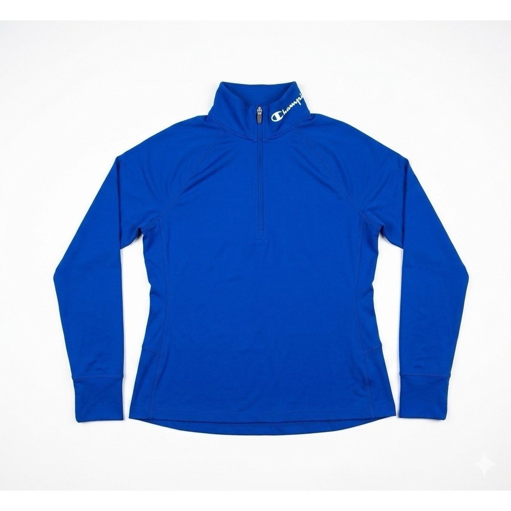 Champion Men's 1/4 Zip Pullover XL Blue Tech Fleece Sweatshirt Activewear